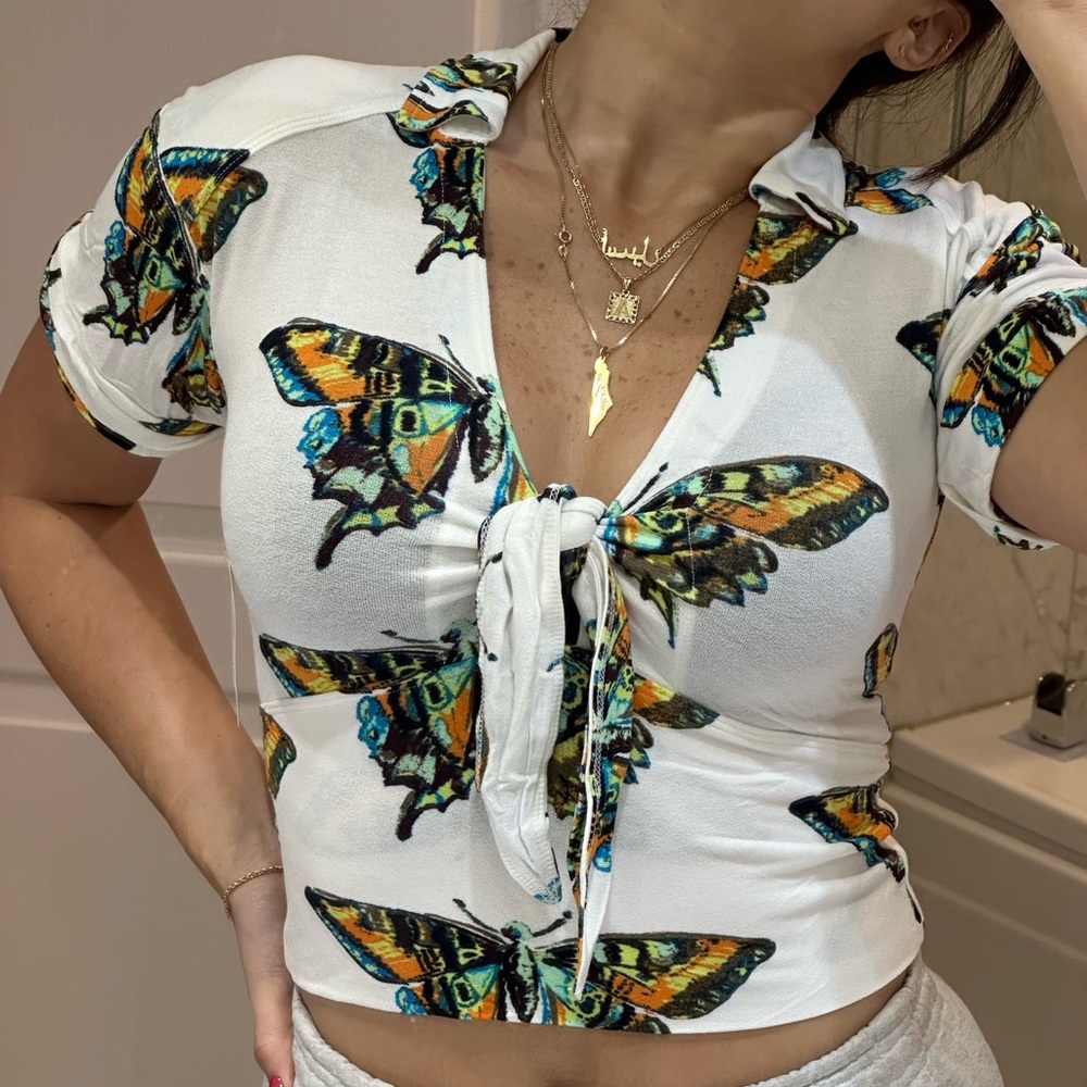 Free People Butterfly Print top